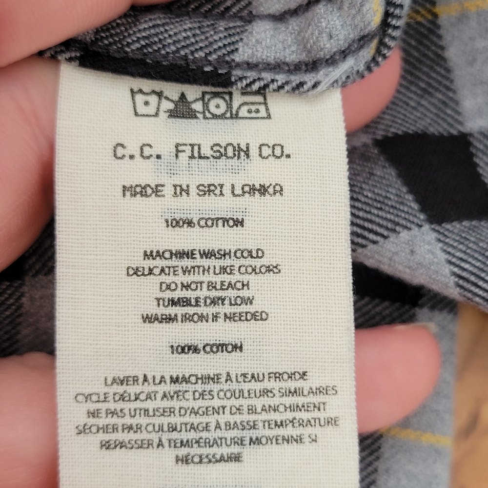 Filson Men's Plaid Shirt - Black and Gray - Picture 7 of 10
